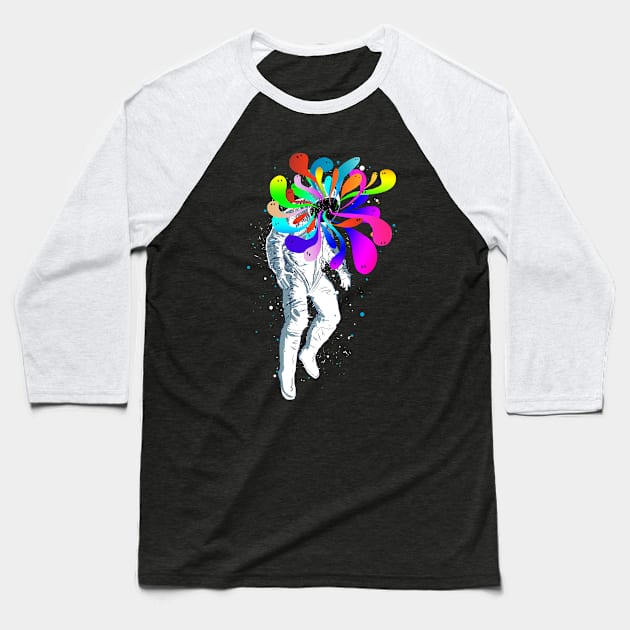 Space color burst Baseball T-Shirt by kharmazero